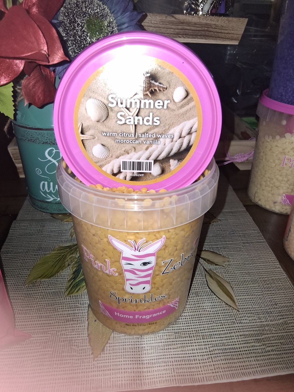Pink Zebra Sprinkles Summer Sands - Pink Lid & Yellow Granules